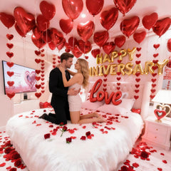 Chamrrille happy anniversary banner creates a photo-worthy centerpiece