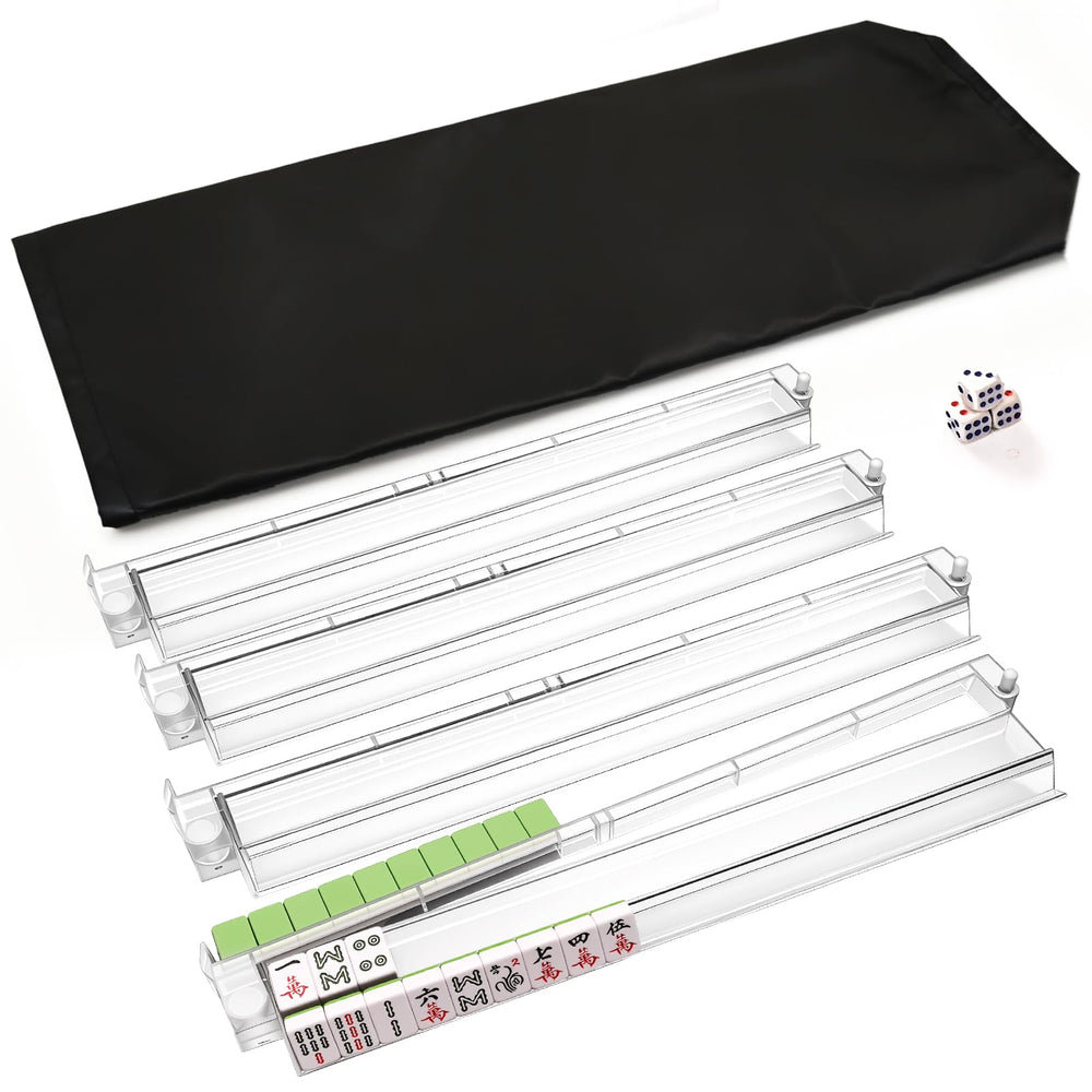 ChamThingzeal mahjong racks with pushers for easy travel play.