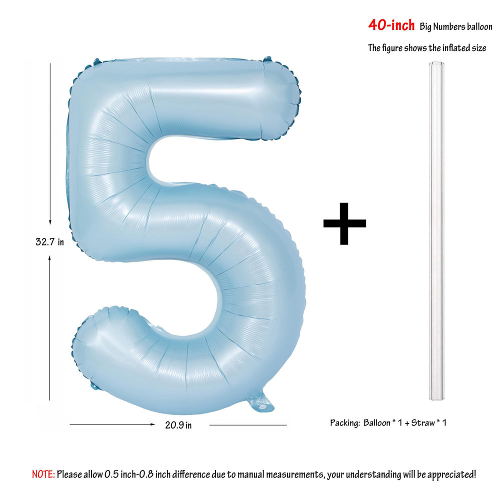 CHANGZHONG 40in matte blue number balloon, floating with helium for lasting decor