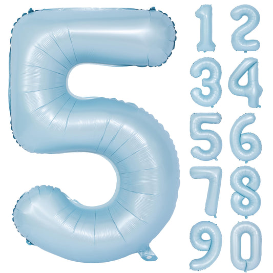 CHANGZHONG 40in matte blue number balloon, uninflated for easy setup