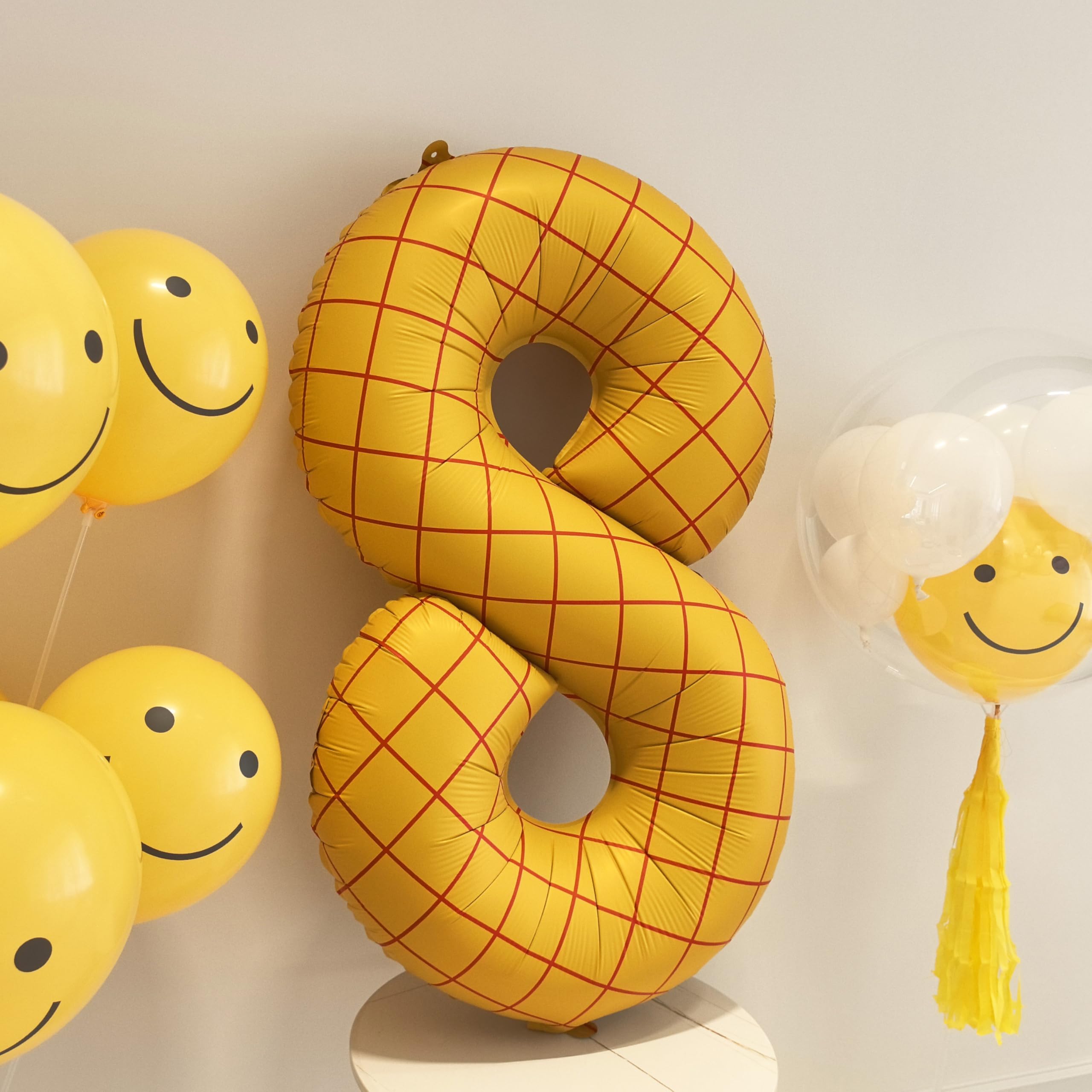Changzhong matte yellow number balloon enhances party decorations and ambiance.