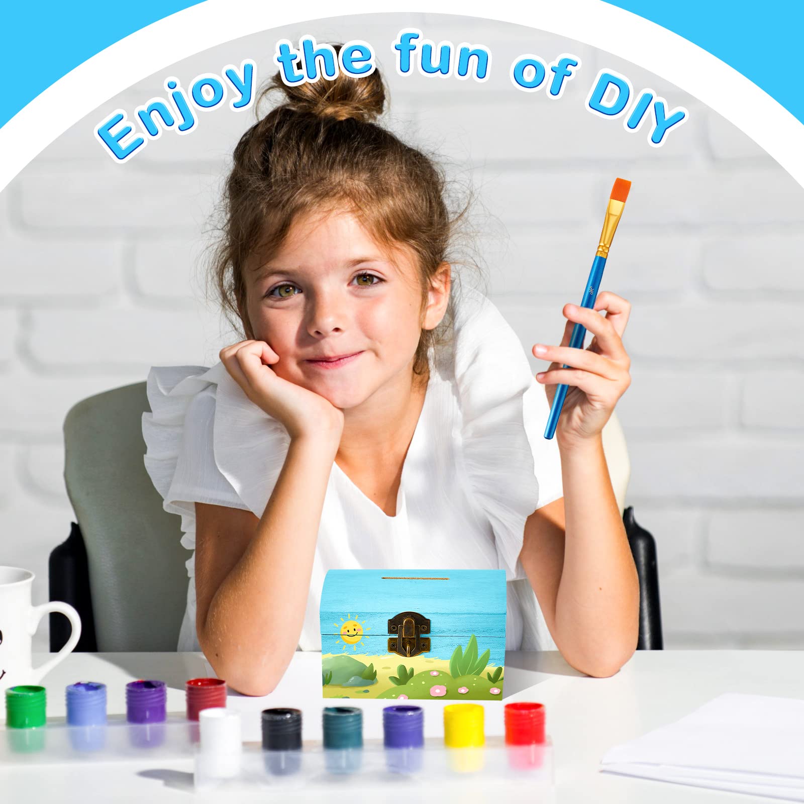 Chapou 24-count DIY wooden boxes ideal for crafts, parties, and classrooms