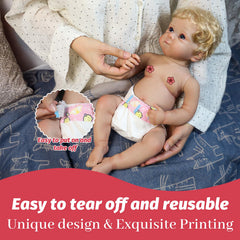 CHAREX pink diaper design encourages color filled play and easy identification