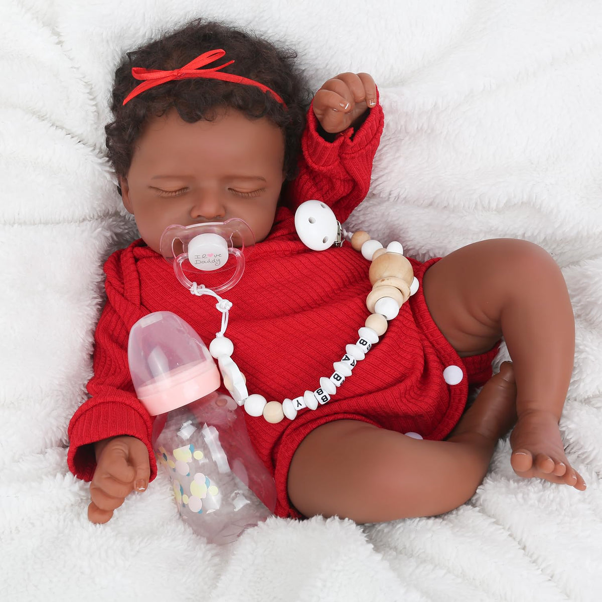 CHAREX Realistic 18-inch reborn doll face closeup with lifelike skin tones for immersive play.