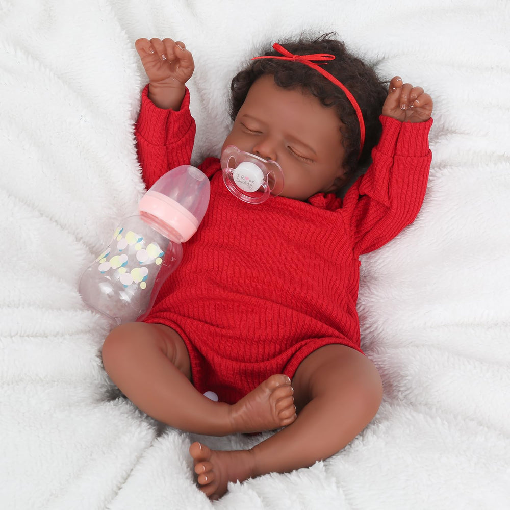 CHAREX Realistic 18-inch reborn doll packaging and care tips included for easy setup.