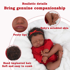 CHAREX Realistic 18-inch reborn doll sleeping newborn pose, ideal for cuddling and comfort.