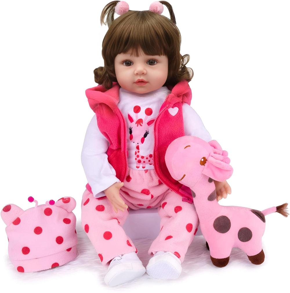CHAREX Realistic Baby Doll with sparkling eyes and soft curls for lifelike play