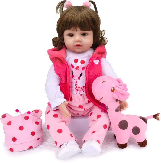 CHAREX Realistic Baby Doll with sparkling eyes and soft curls for lifelike play