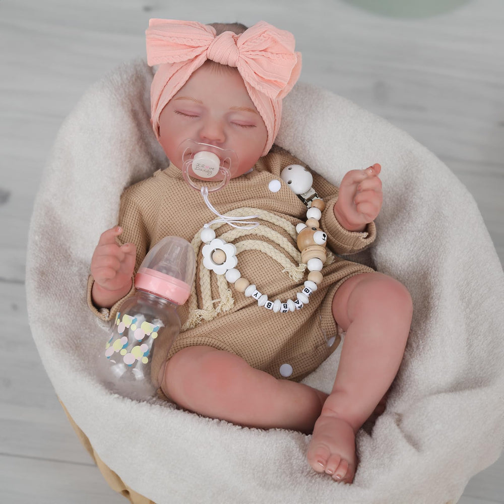CHAREX realistic newborn doll head shows lifelike facial details for display.