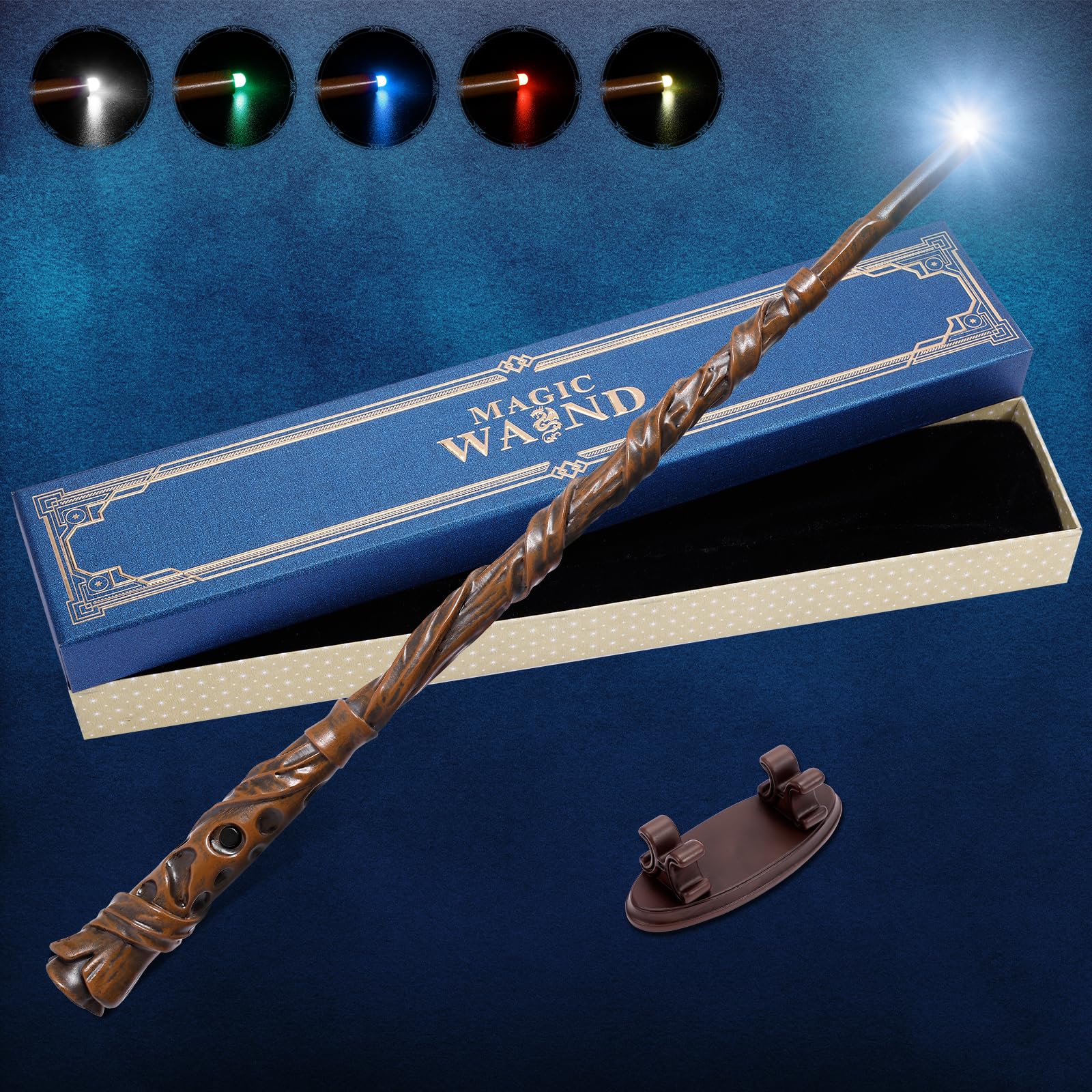 CharmFields Blossom Wand with floral resin detailing for an elegant cosplay prop.