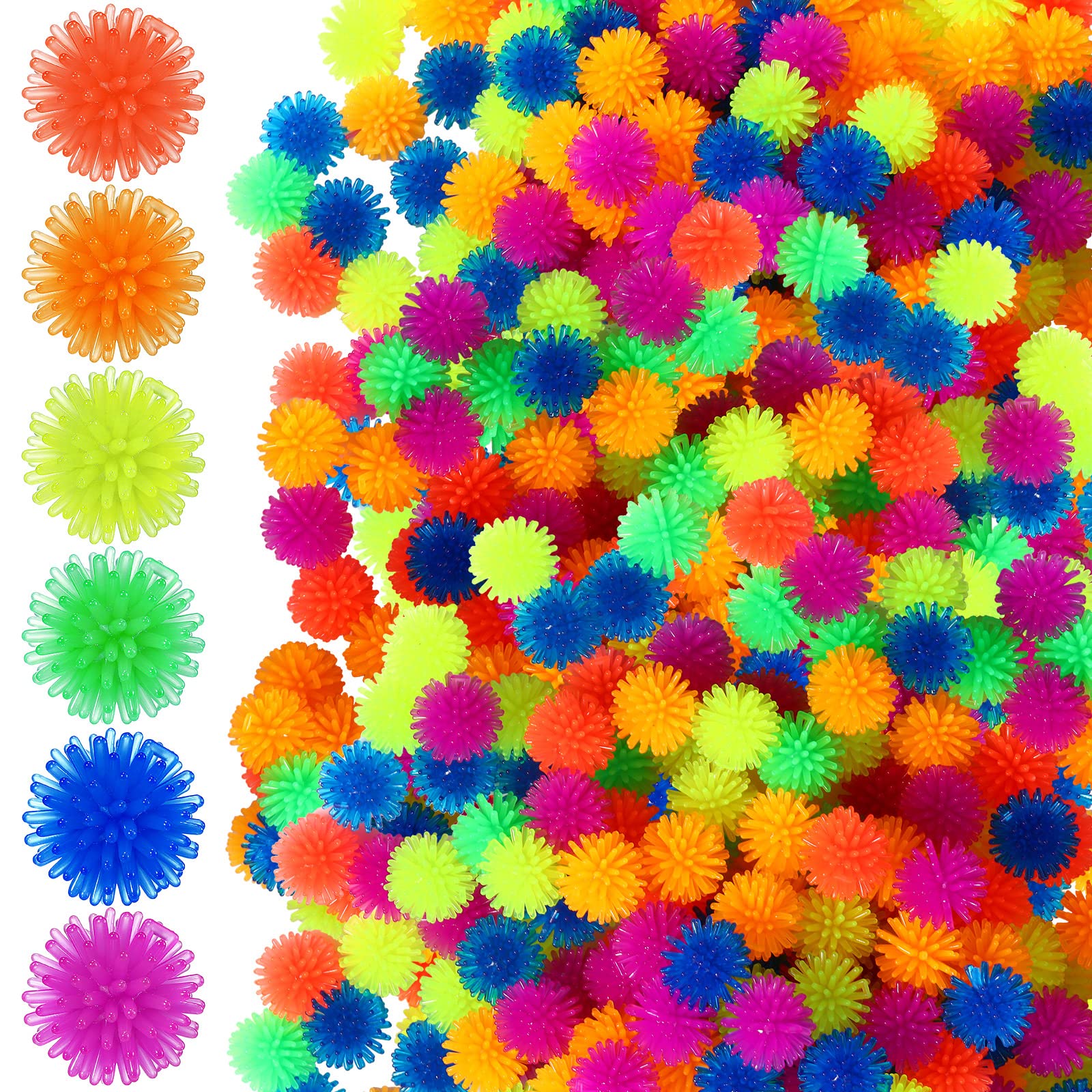 Charniol 100 Pcs Spiky Hedge Balls multicolor for tactile play and focus