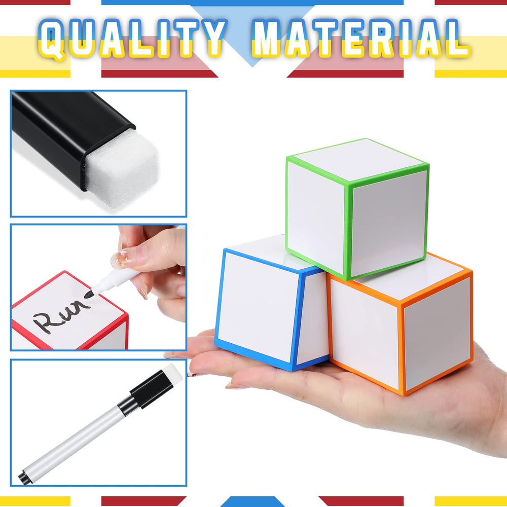 Charniol dry erase dice in yellow block to grab attention during activities