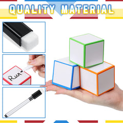 Charniol dry erase dice in yellow block to grab attention during activities
