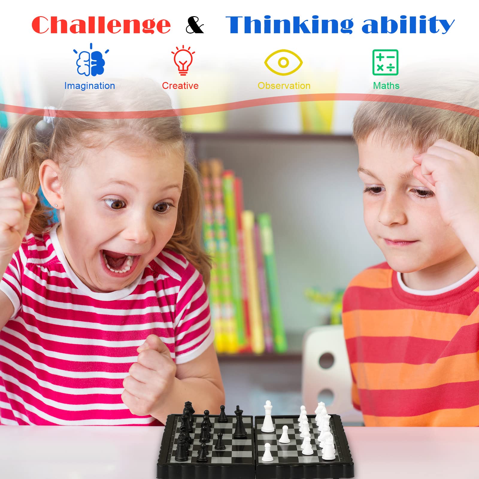 Charniol mini checkers board included for quick family fun