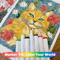 CHARTEKS Digichroma animal coloring pages showing guided progression to finished art.