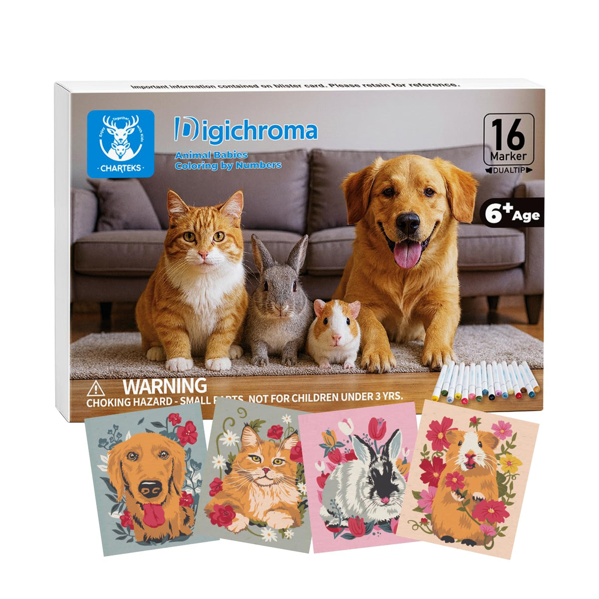 CHARTEKS Digichroma box with disappearing lines for mess-free coloring.