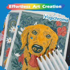 CHARTEKS Digichroma markers dual-tip display with washable ink for detailing.