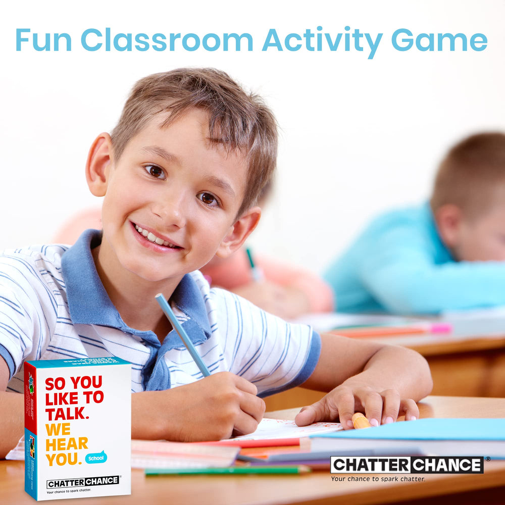CHATTER CHANCE School large-font cards improve readability in busy classrooms.