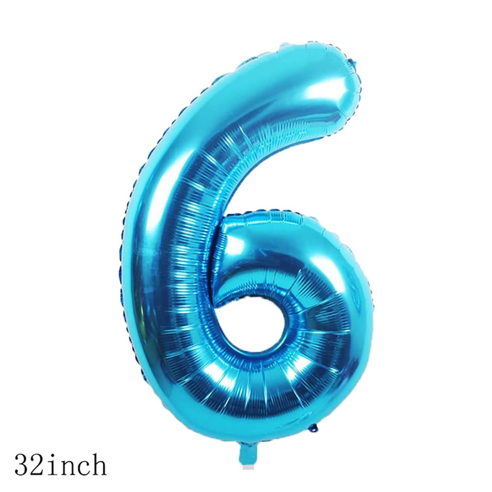 Chaungfu number 6 foil balloon, 32-inch focal centerpiece for birthday party