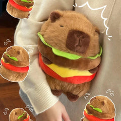 CHDBLOCK Hamburger Capybara Plush soft texture, perfect for comforting squeezes.