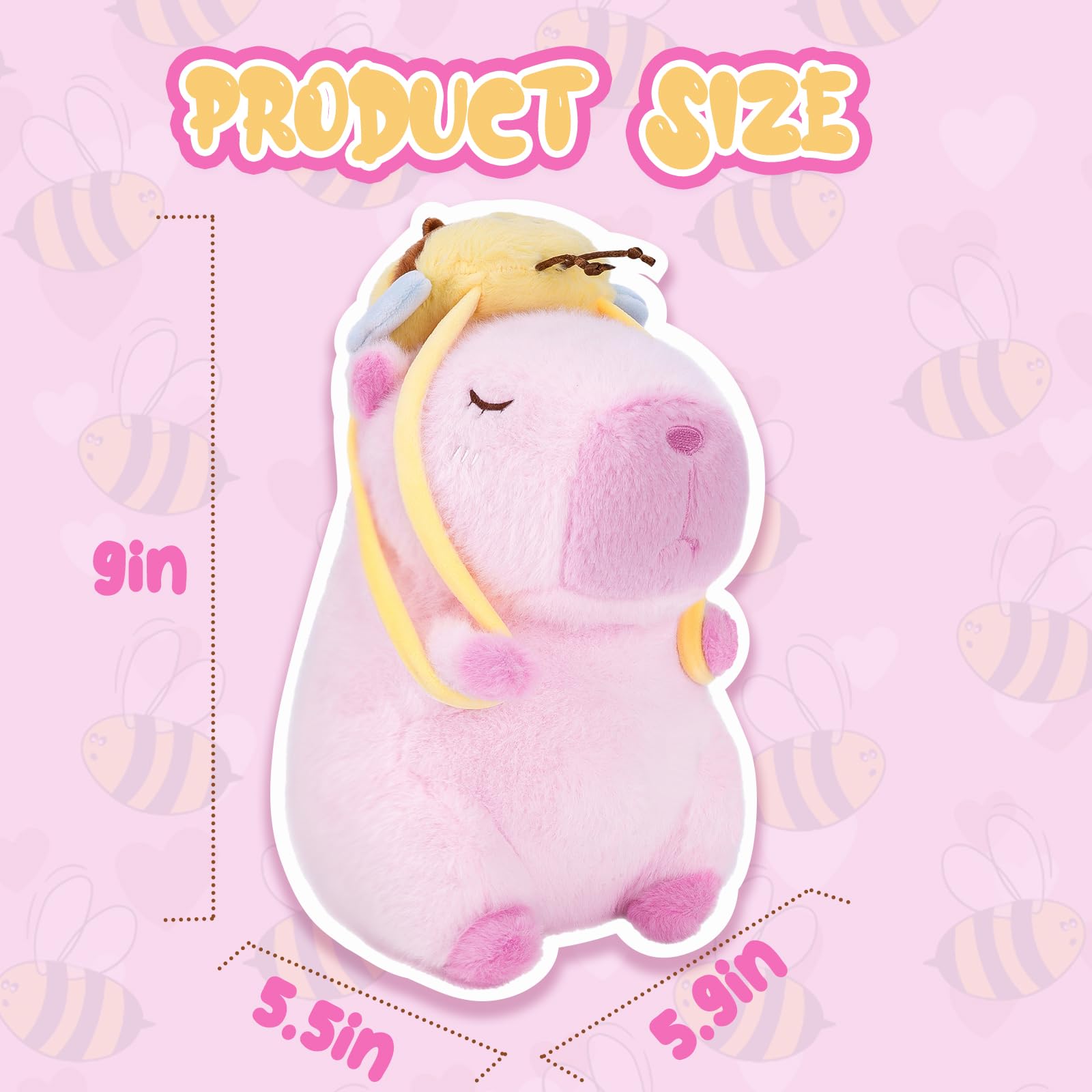 CHDBLOCK Capybara Plush in pink body offers cozy comfort during storytime.
