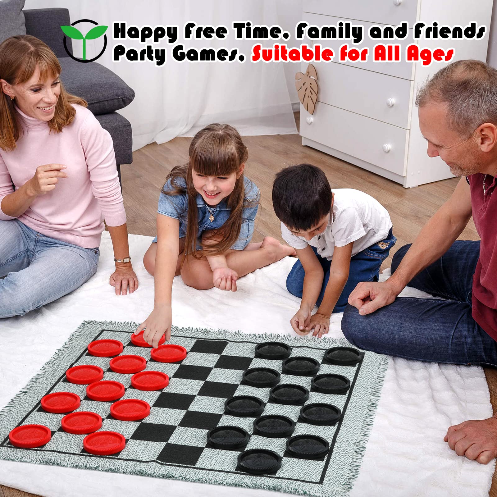 Chdousha giant checkers board back with tic tac toe surface for quick rounds