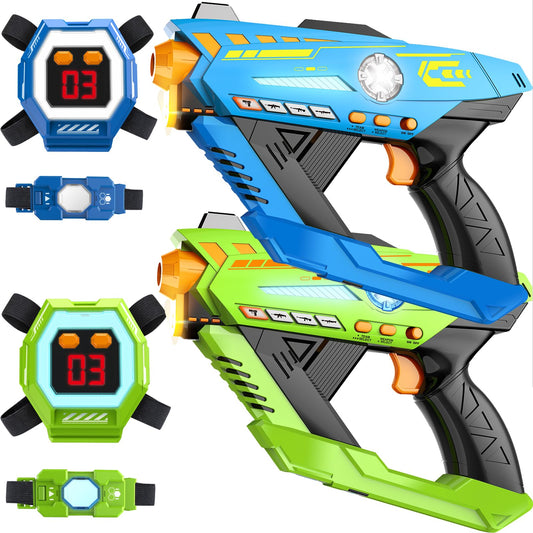 CheerCrew gun toy set 2 front view with vibrant lights for active play