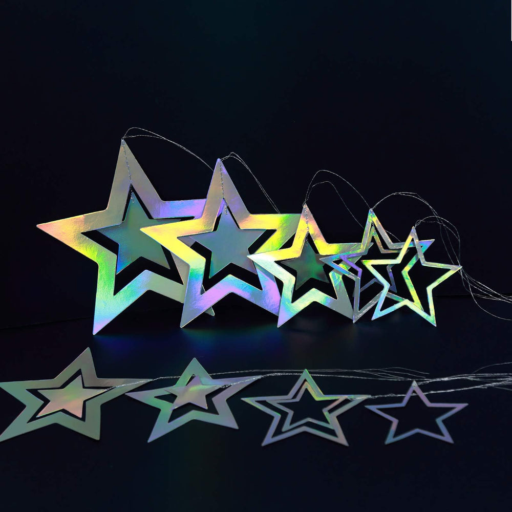 Cheerland iridescent star garland largest star centerpiece for focal decor