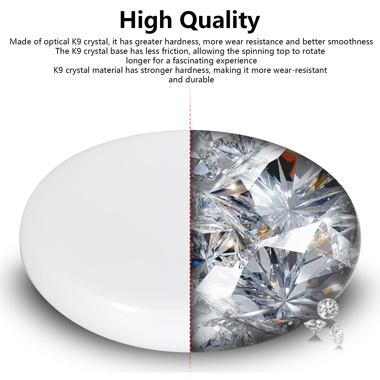 CHEETOP crystal base shows 4.72-inch diameter for stable starts and longer spin potential