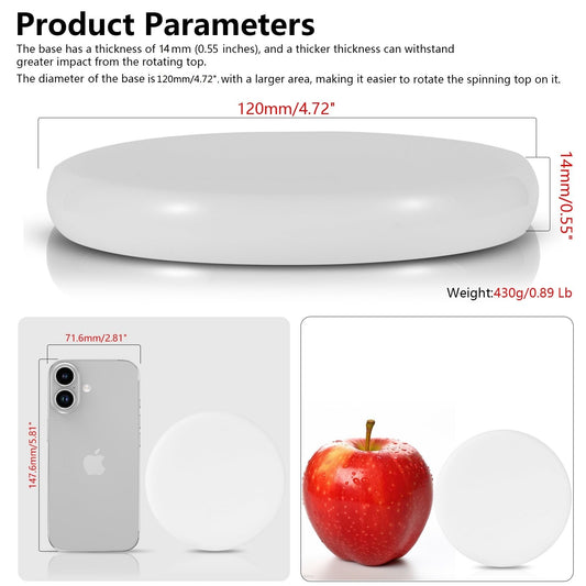 CHEETOP double concave surface base emphasizes centered starts and reduced detachment during spin
