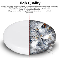 CHEETOP Optical Glass Spinning Top Base reveals extended rotation time due to low friction polish.
