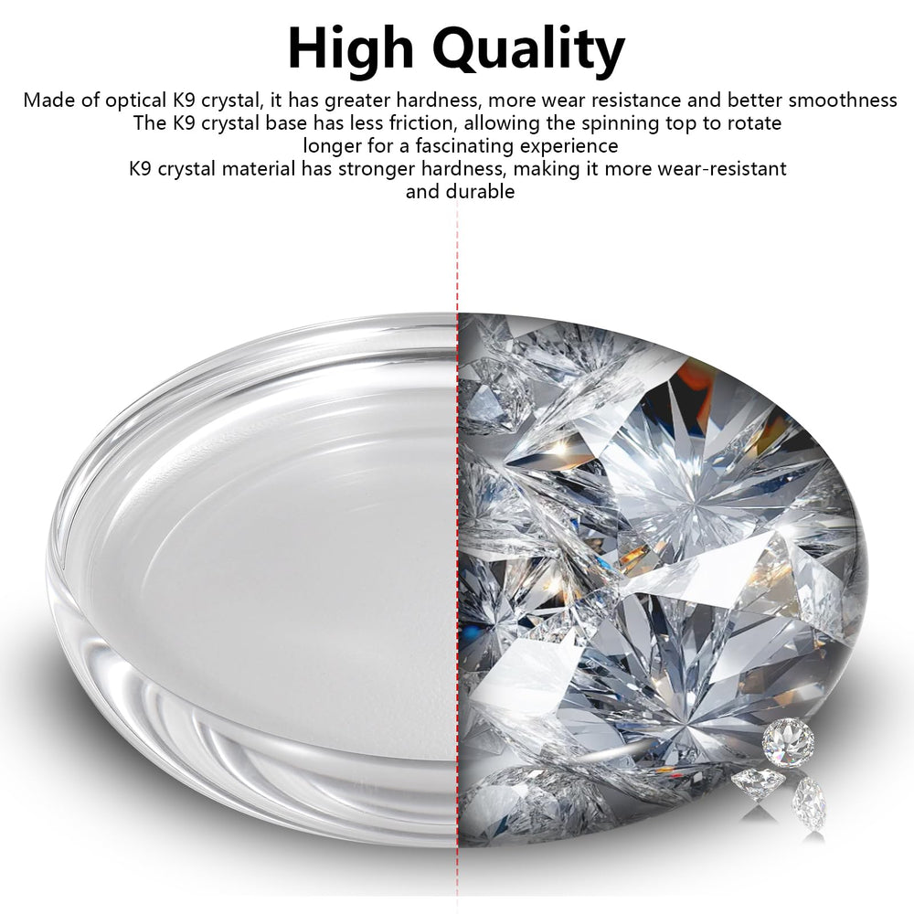 CHEETOP polished crystal surface reduces friction for longer spin times.