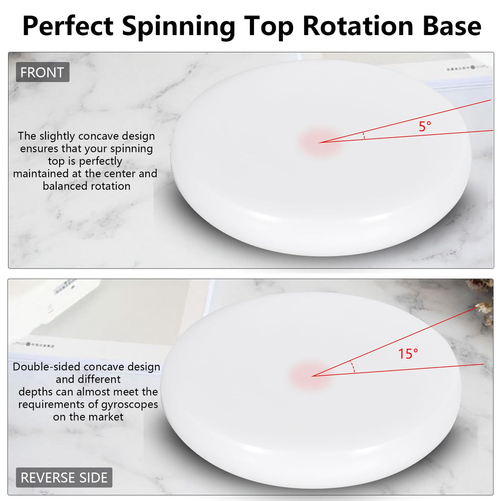 CHEETOP Optical Glass Spinning Top Base 14mm thick design absorbs impact during startup spins.