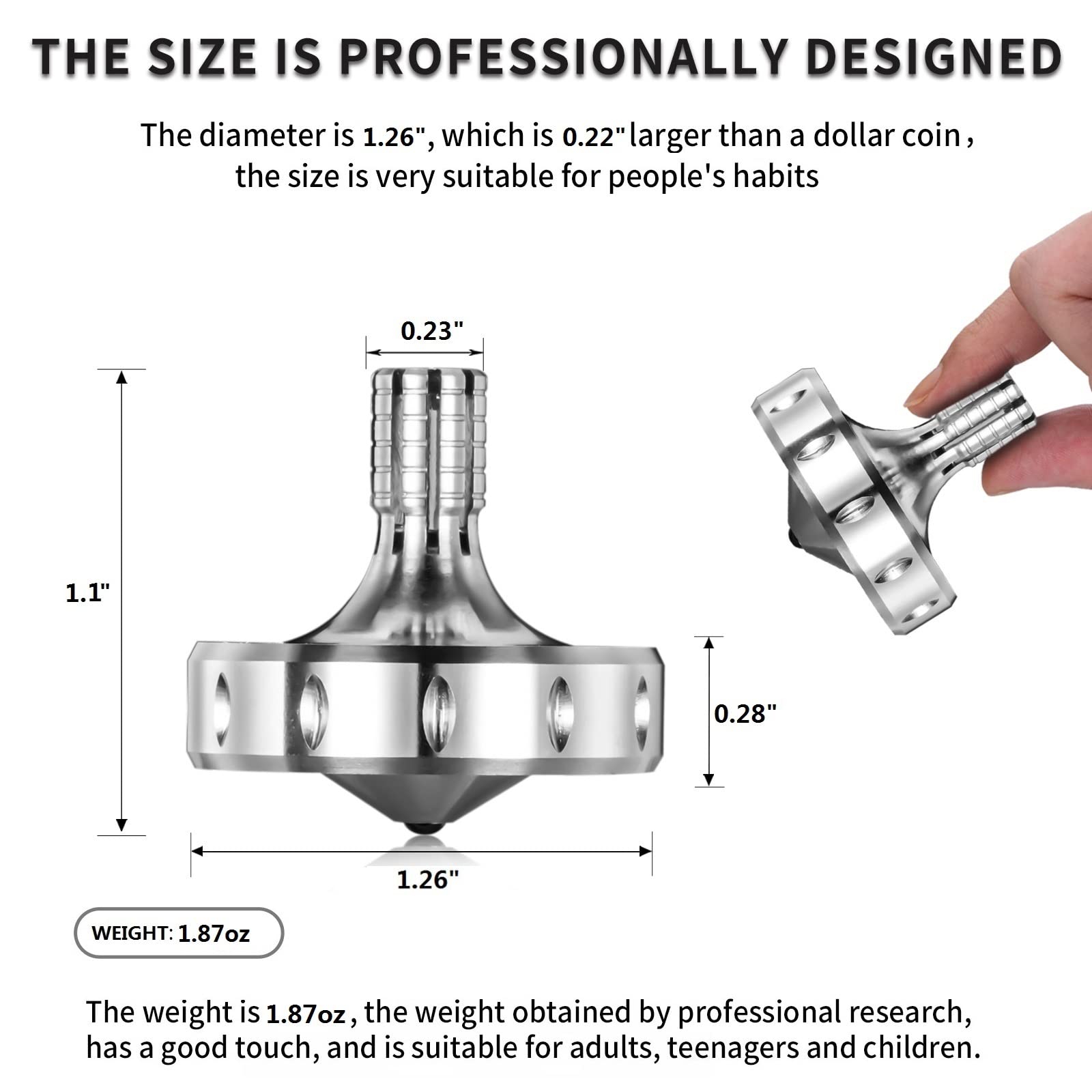 CHEETOP precision metal spinning top balance captured in a stable spin for concentration.