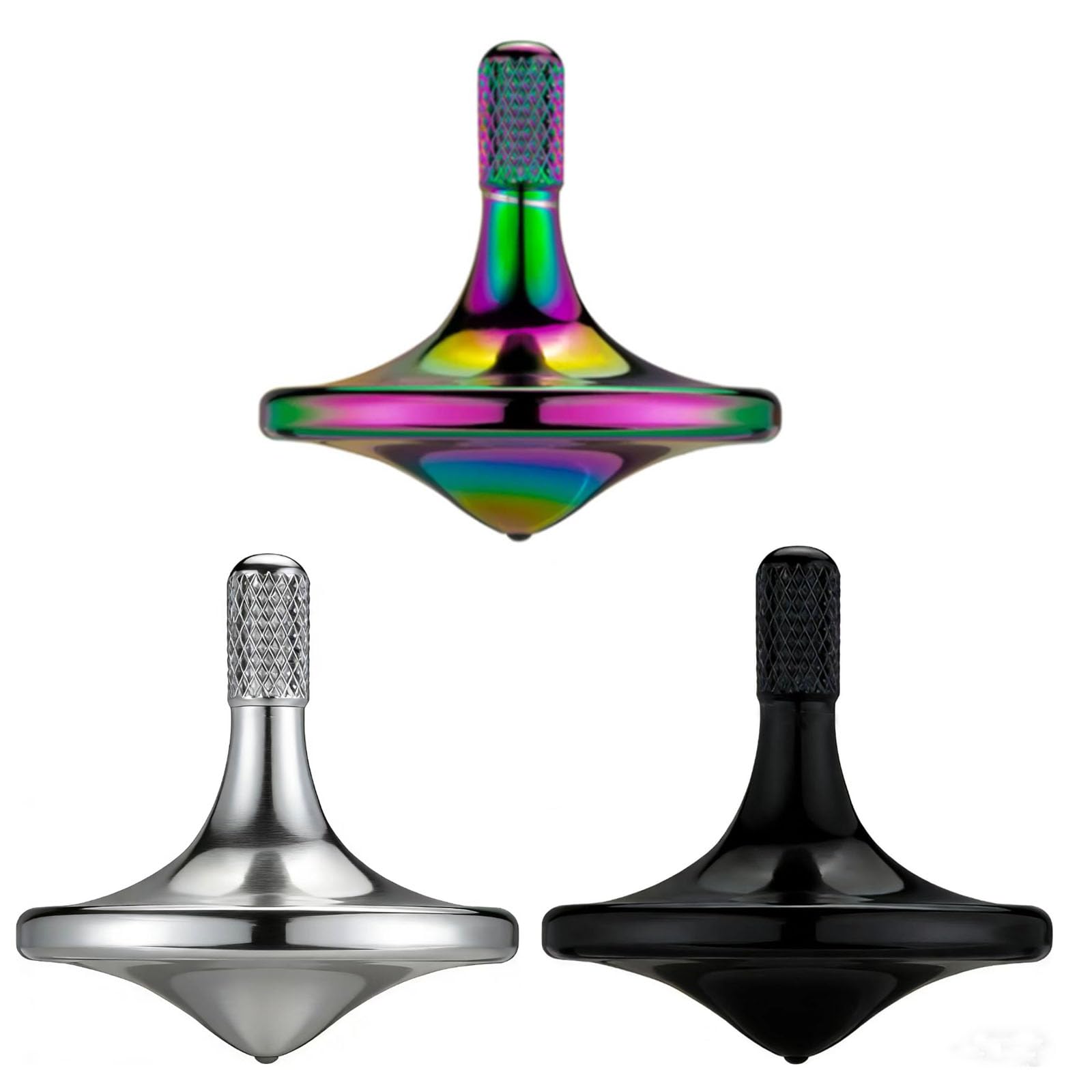 CHEETOP precision metal spinning top close-up shows premium stainless finish for durability.