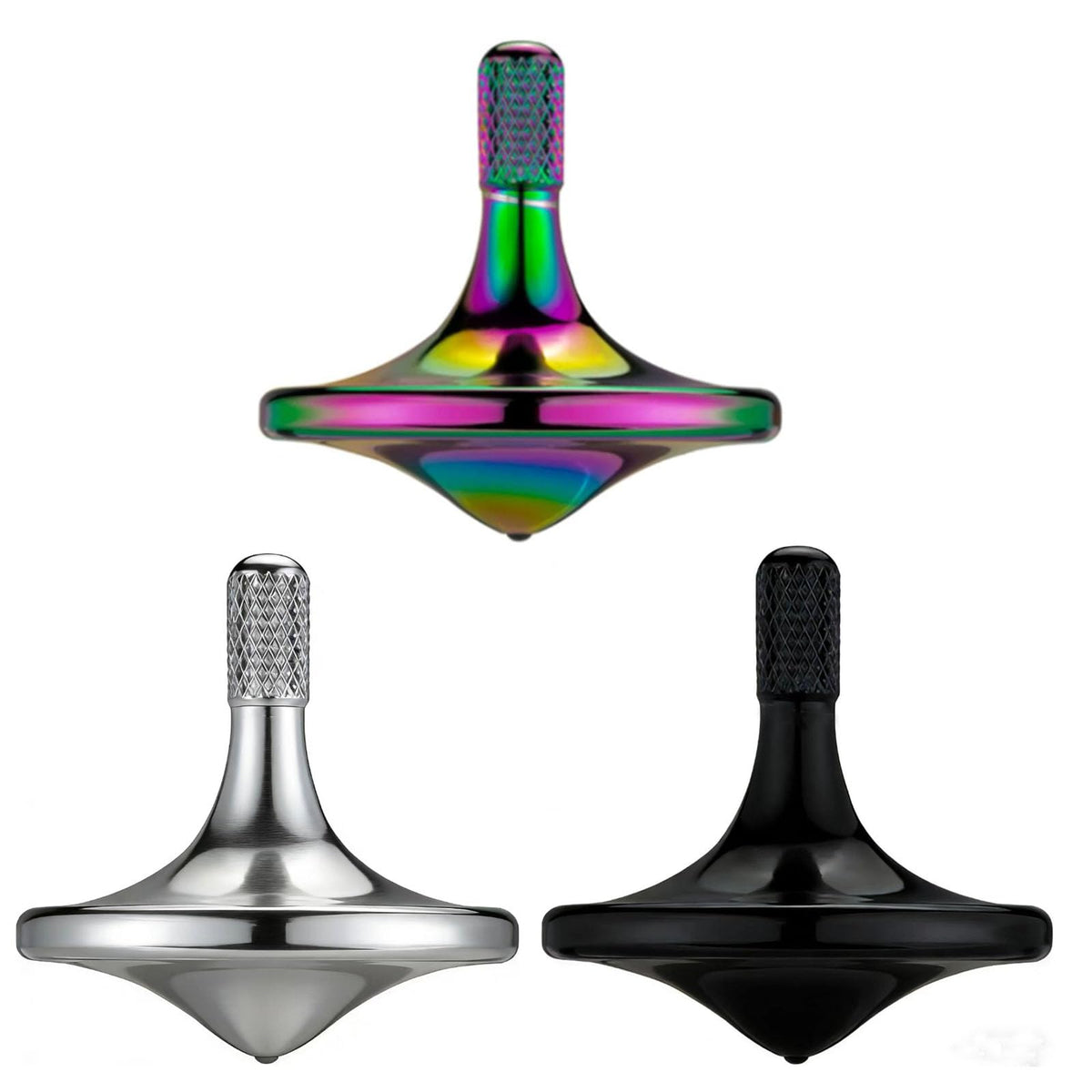 CHEETOP precision metal spinning top close-up shows premium stainless finish for durability.