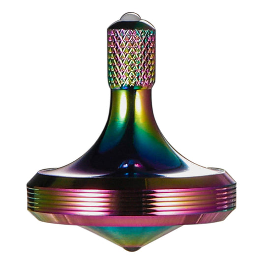 CHEETOP spinning top side view highlights precise balance and stainless steel