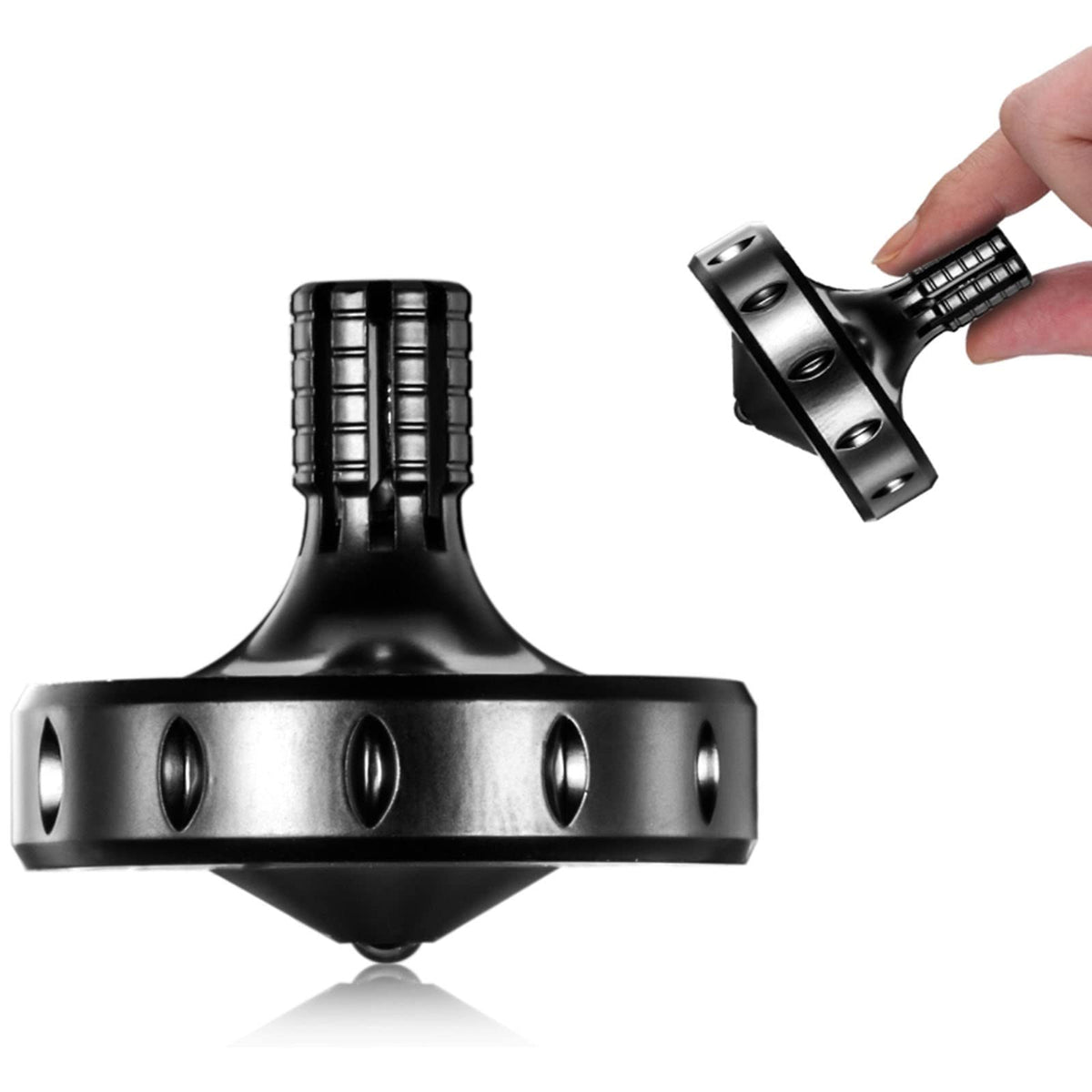 CHEETOP precision top metal spin on a smooth desk surface for extended spin time.