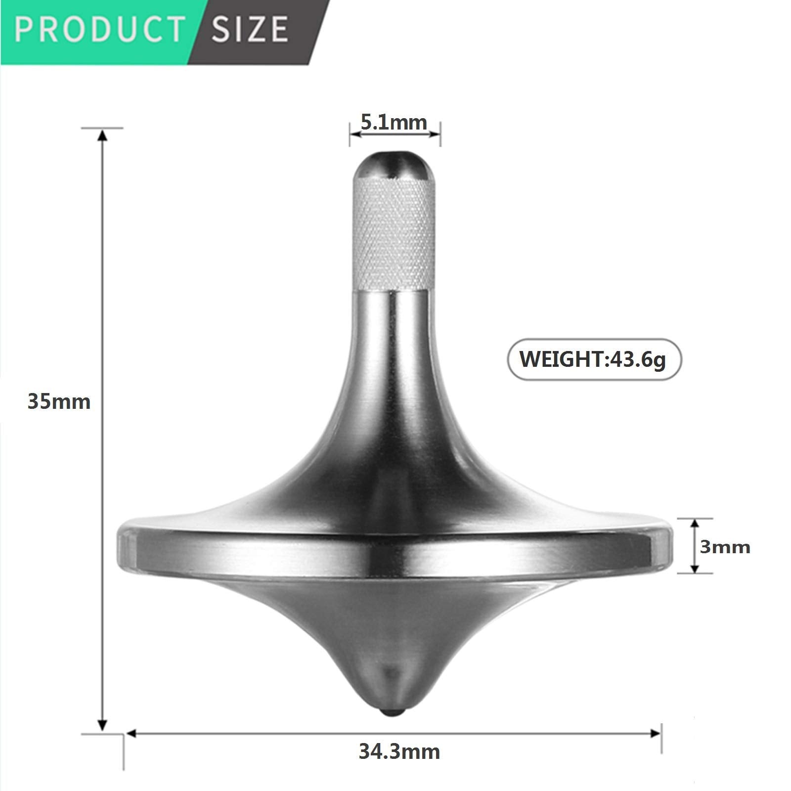 CHEETOP spinning top on concave crystal base offers balanced, smooth rotation.