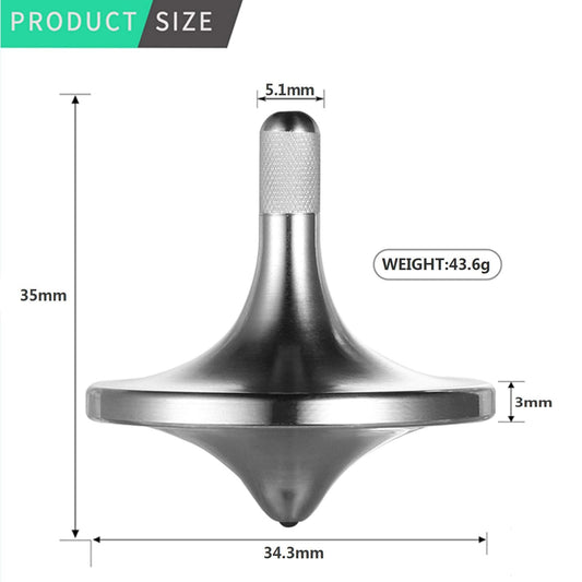 CHEETOP spinning top on concave crystal base offers balanced, smooth rotation.
