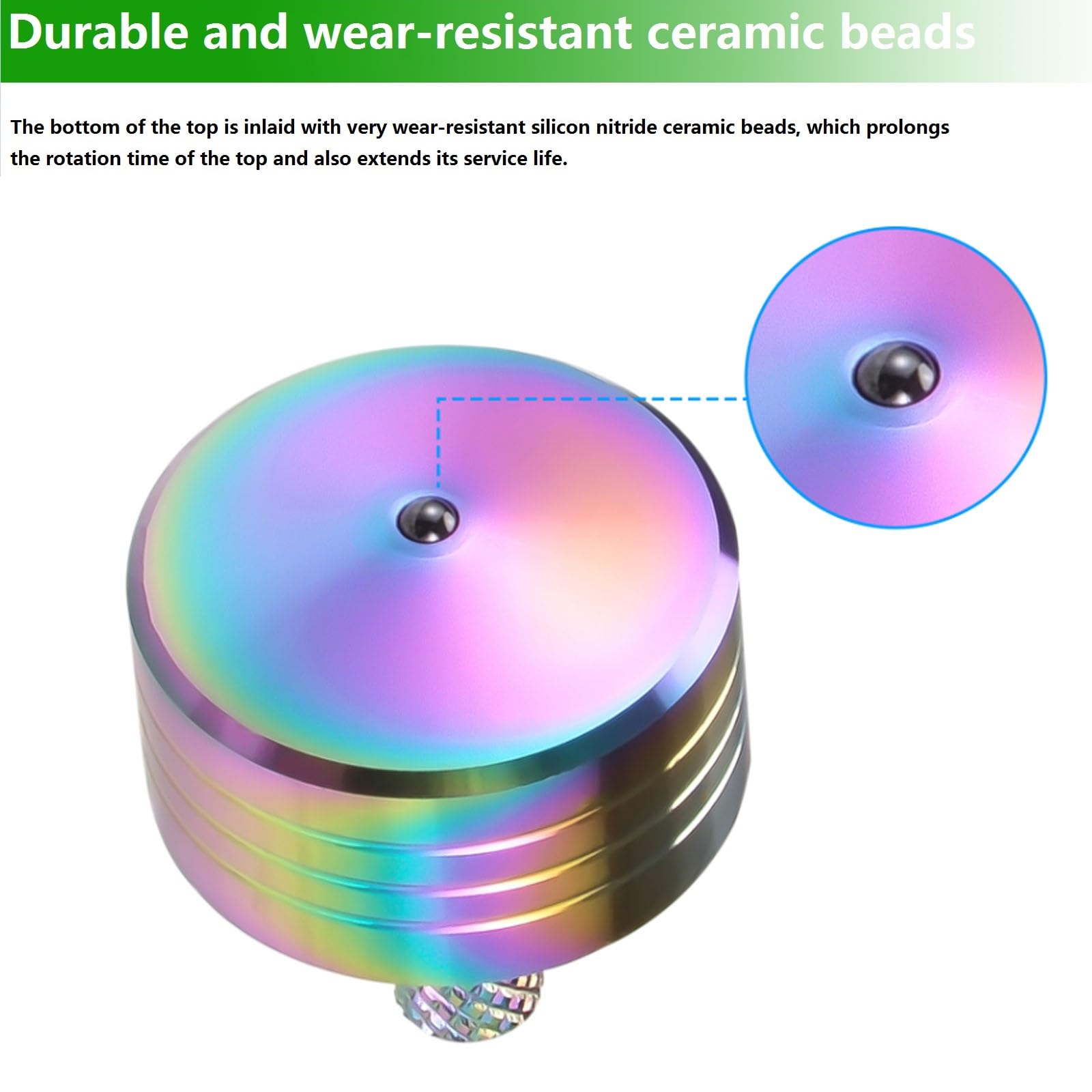 CHEETOP knurl-detail spinning top shows textured grip for stable start.