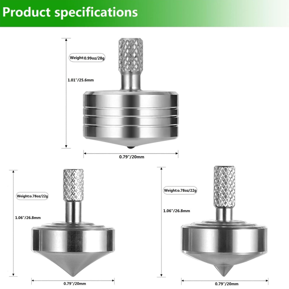 CHEETOP stainless steel spinning top back view highlights sleek craftsmanship and durable construction