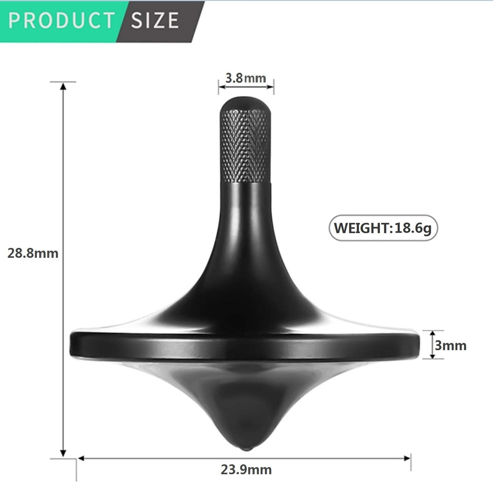 CHEETOP spinning top with concave crystal base, steady balance for long spins