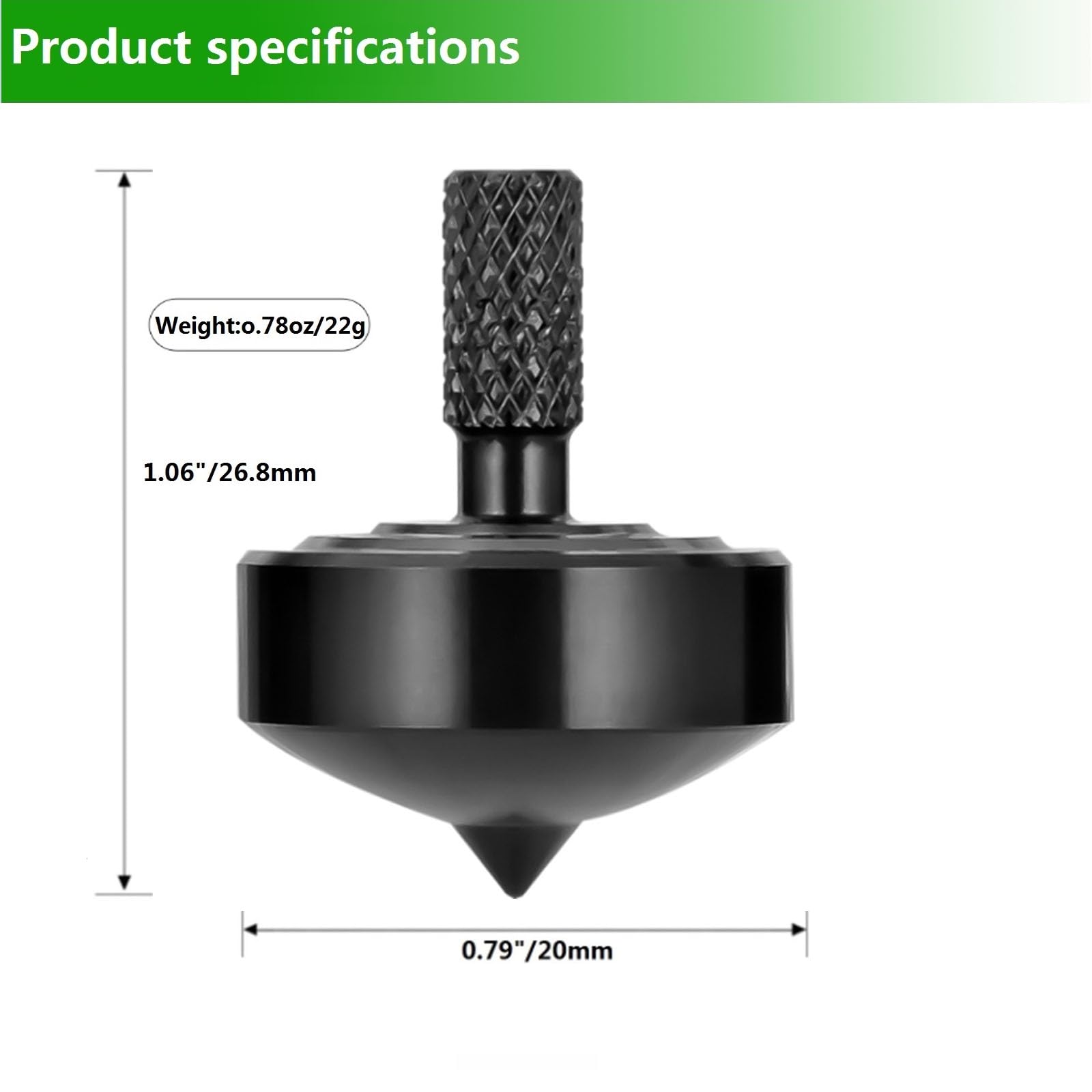 CHEETOP spinning top top view highlighting one-piece molding and premium feel for satisfying spins.