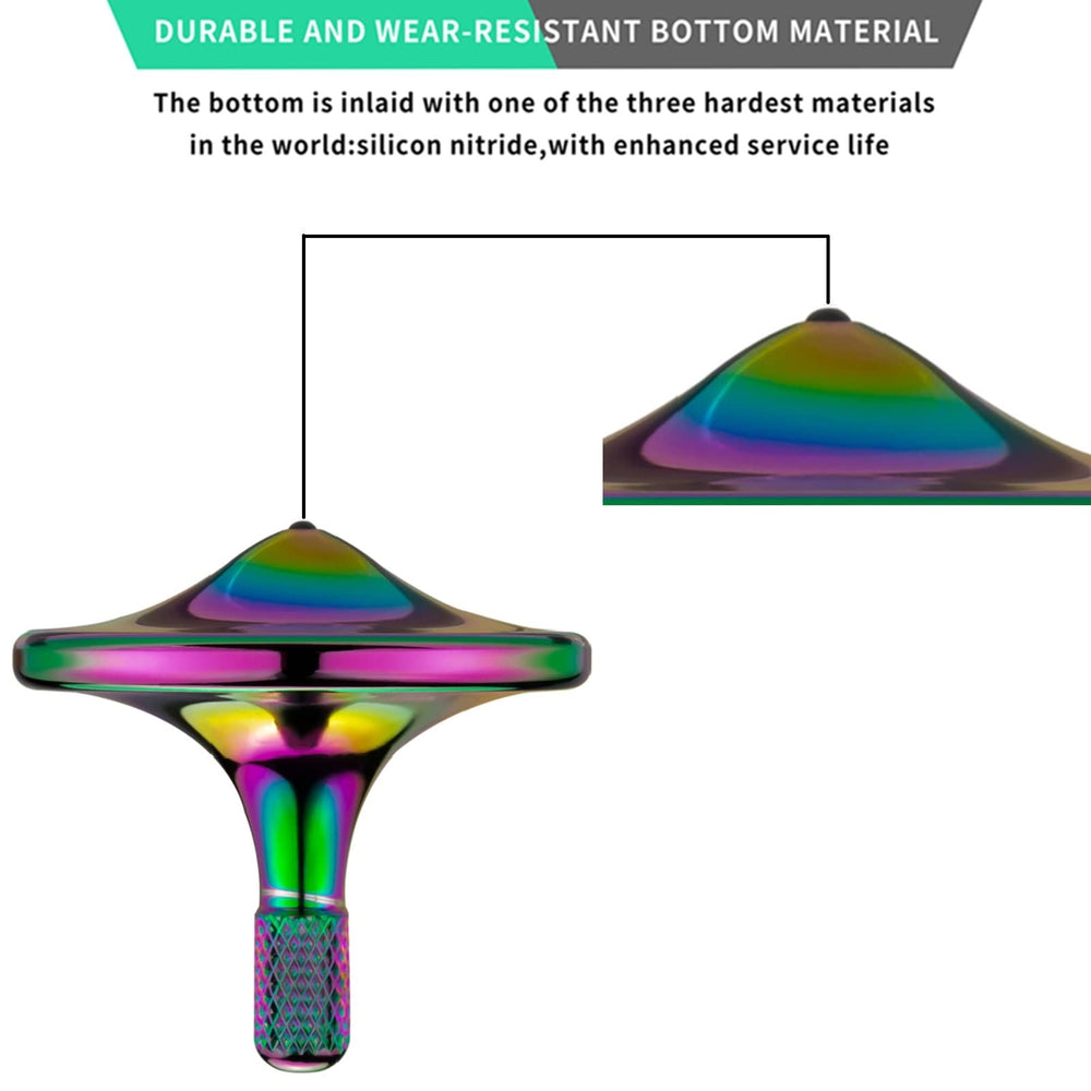 CHEETOP stainless steel top demonstrates durability and consistent spin on hard surfaces.