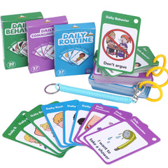 CHEFAN autism communication cards 110 pcs laid out for visual learning daily practice.
