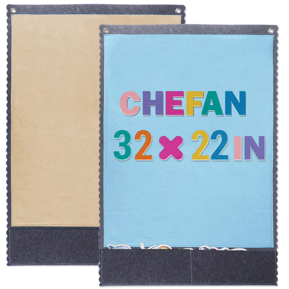CHEFAN blue felt board 32x22 inches enhances storytelling sessions.