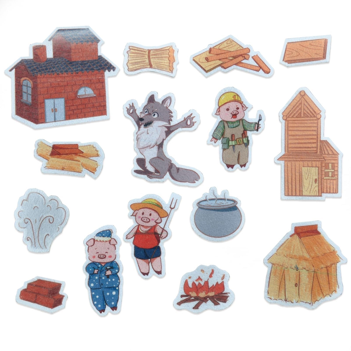 CHEFAN The Three Little Pigs felt set on a flannel board for interactive storytelling