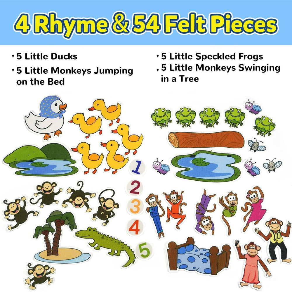 CHEFAN felt pieces for 5 Little Monkeys boost storytelling and fine motor engagement.
