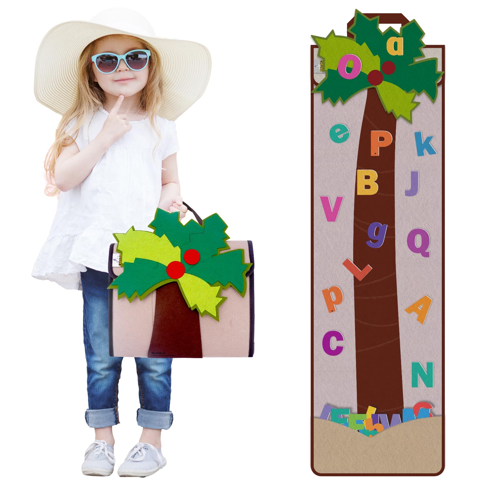 CHEFAN Letter Tree folded coconut tree tote bag for portable learning